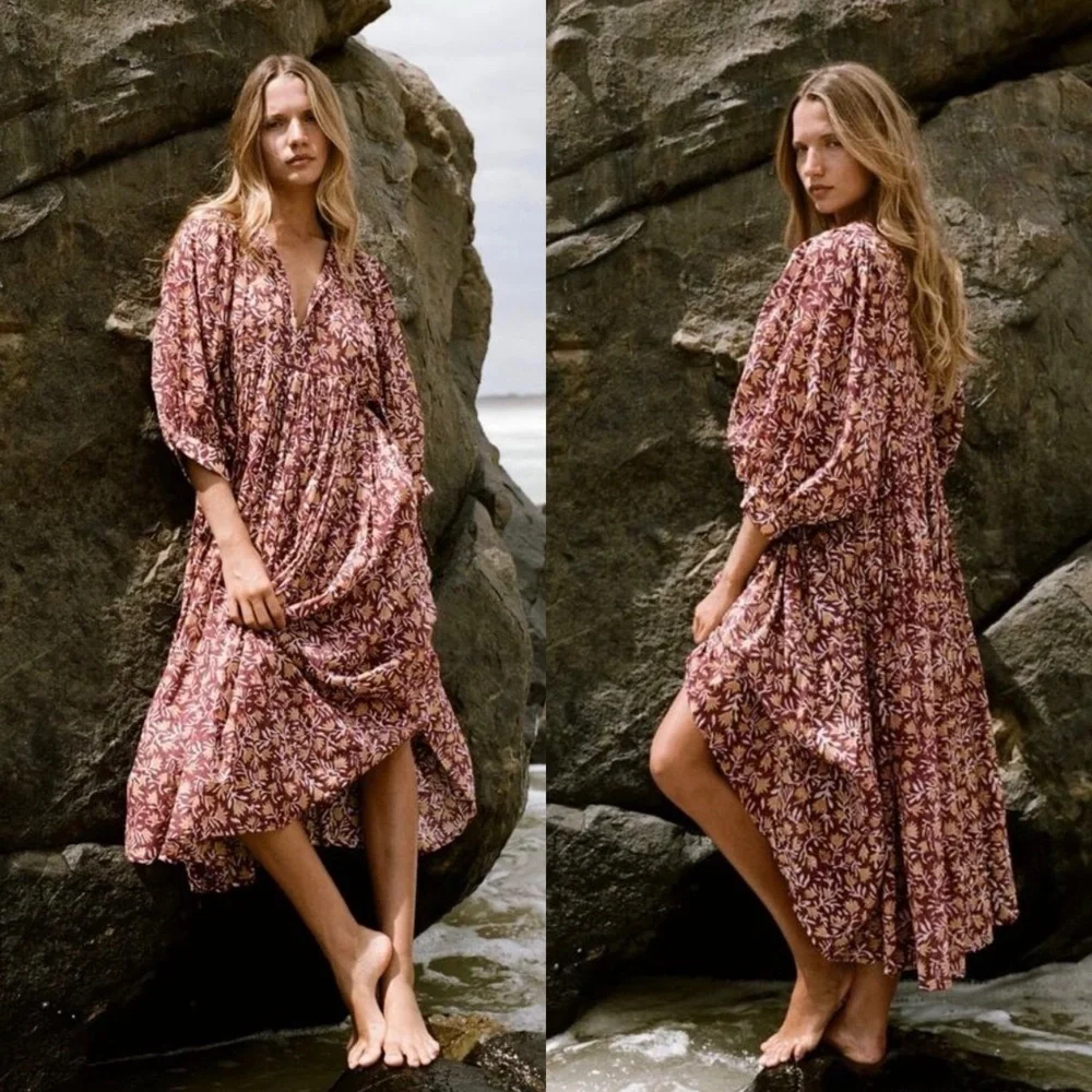 Daughters Of India Kyra Midi Dress in Sumac - Picture 1 of 6